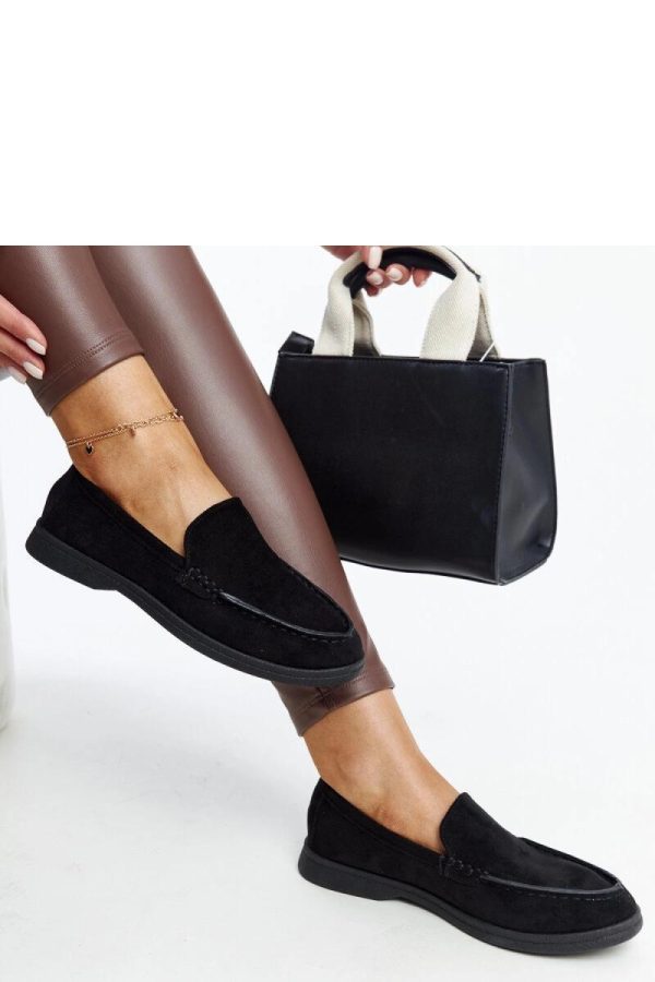 Black Mocassin in Moccasins, Loafers with Fabric and Heel Height