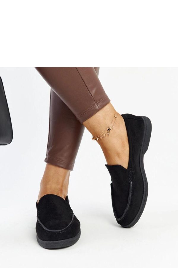 Black Mocassin in Moccasins, Loafers with Fabric and Heel Height