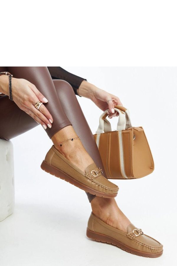 Beige Mocassin.Fabric and Heel Height