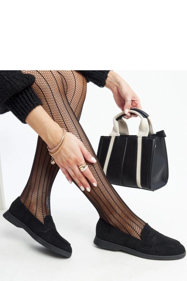 Black Mocassin in Moccasins, Loafers with Fabric and Heel Height