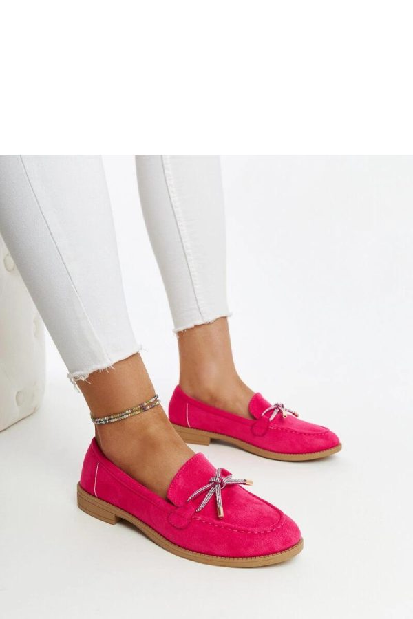 Pink Mocassin in Moccasins, Loafers with Fabric and Heel Height