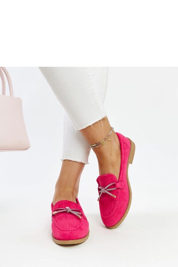 Pink Mocassin in Moccasins, Loafers with Fabric and Heel Height