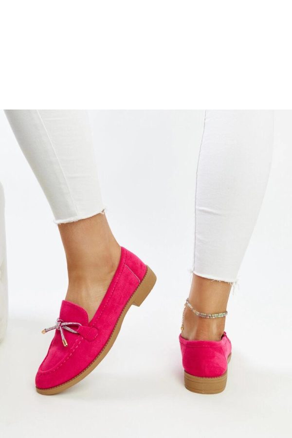 Pink Mocassin in Moccasins, Loafers with Fabric and Heel Height