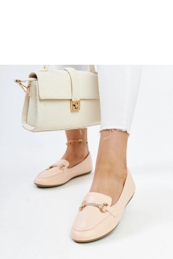 Beige Mocassin in Moccasins, Loafers with Fabric and Heel Height