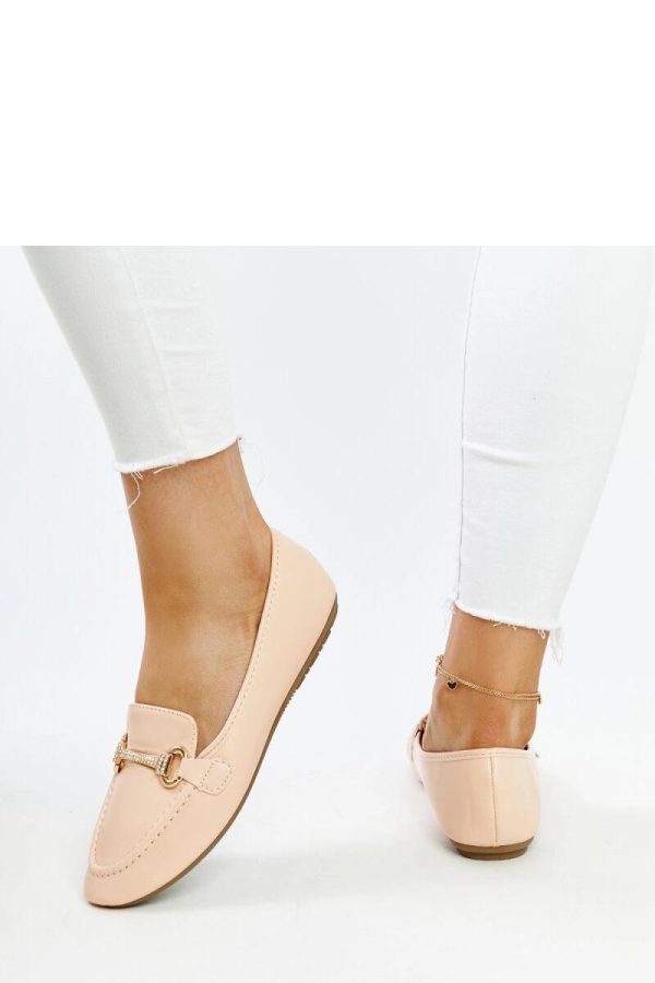 Beige Mocassin in Moccasins, Loafers with Fabric and Heel Height