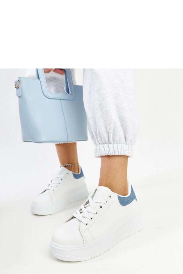 White Platform Sneakers in Women`s Athletic Shoes, Trainers, Sneakers with Fabric and Heel Height