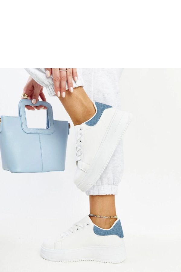 White Platform Sneakers in Women`s Athletic Shoes, Trainers, Sneakers with Fabric and Heel Height