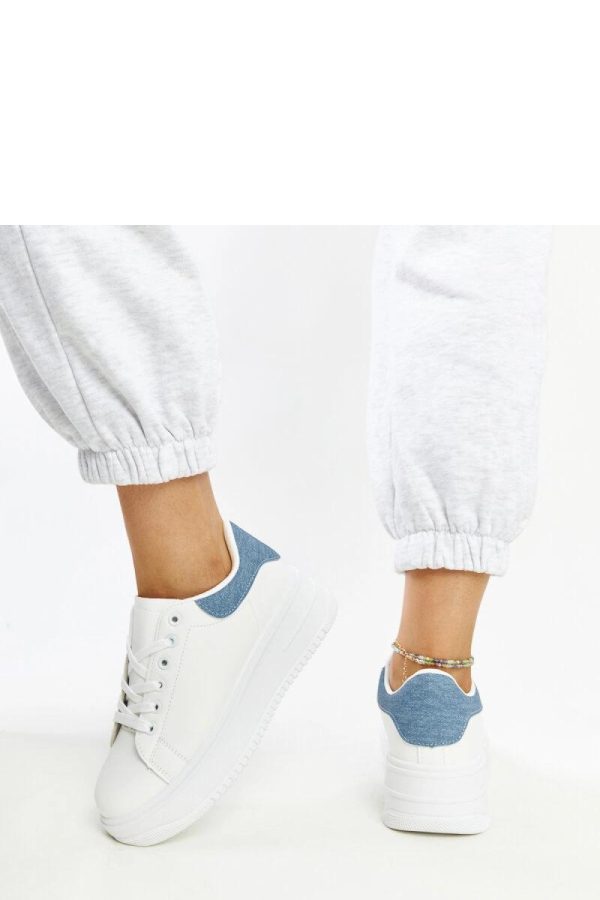 White Platform Sneakers in Women`s Athletic Shoes, Trainers, Sneakers with Fabric and Heel Height