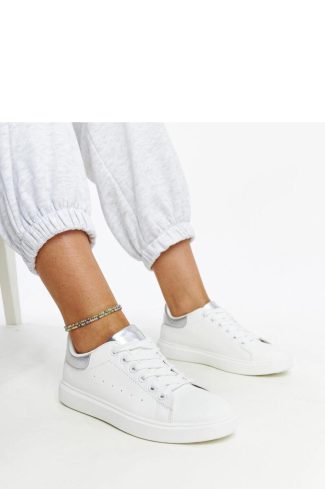 1061181.jpg White Sneakers in Women`s Athletic Shoes, Trainers, Sneakers with Fabric and Heel Height
