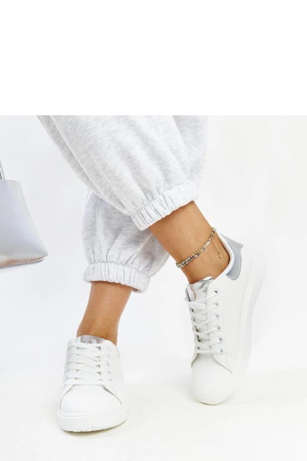 White Sneakers in Women`s Athletic Shoes, Trainers, Sneakers with Fabric and Heel Height