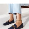 Blue Mocassin.Fabric and Heel Height