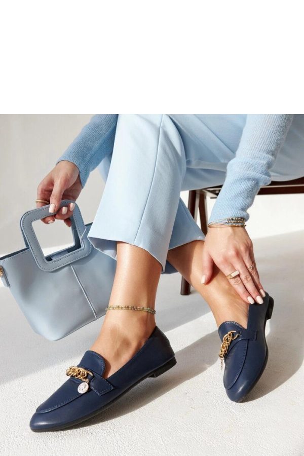 Blue Mocassin.Fabric and Heel Height