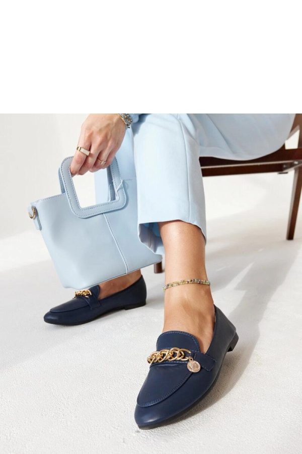 Blue Mocassin.Fabric and Heel Height