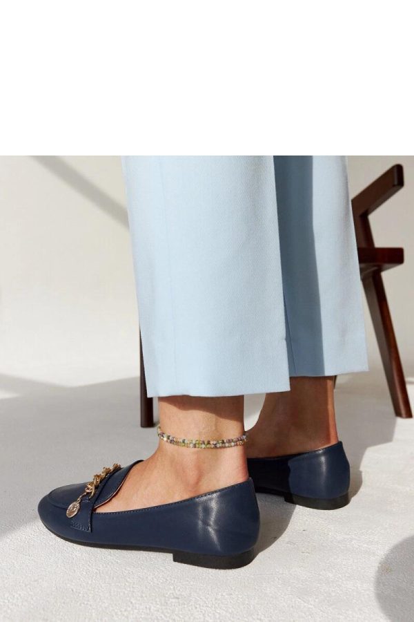 Blue Mocassin.Fabric and Heel Height