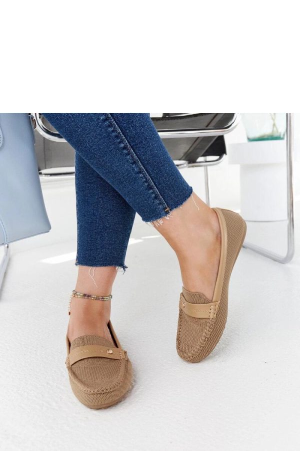 Brown Mocassin in Moccasins, Loafers with Fabric and Heel Height