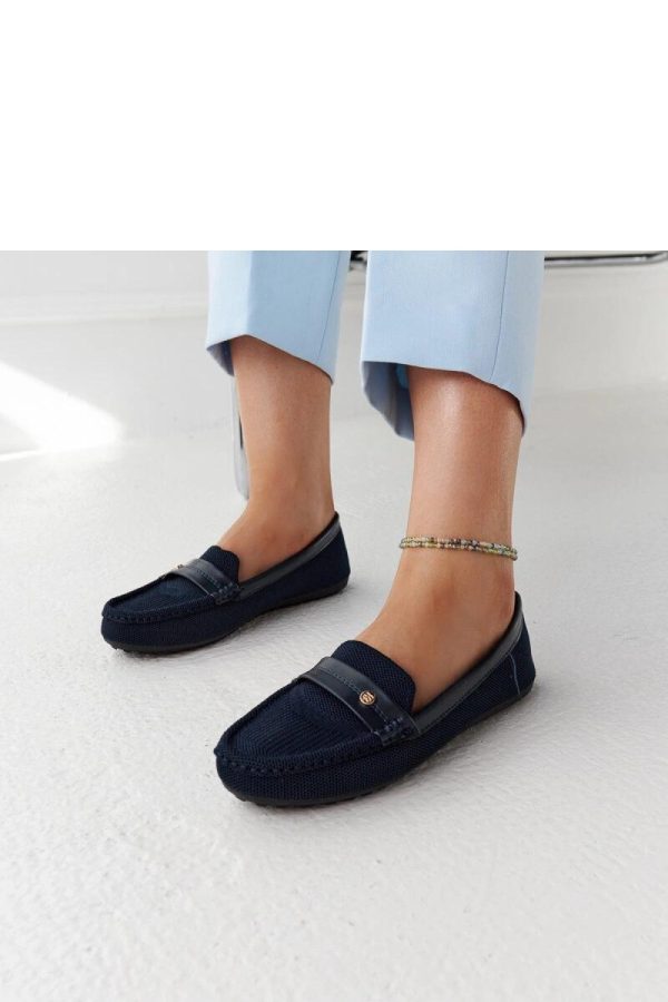 Blue Mocassin in Moccasins, Loafers with Fabric and Heel Height