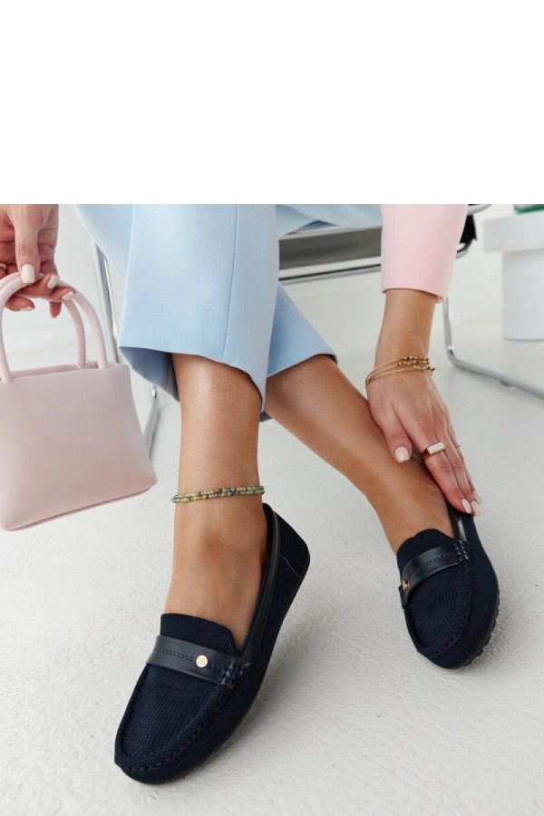 Blue Mocassin in Moccasins, Loafers with Fabric and Heel Height