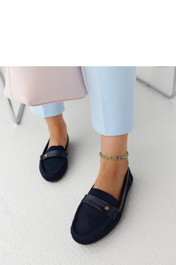 Blue Mocassin in Moccasins, Loafers with Fabric and Heel Height