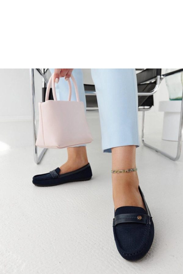 Blue Mocassin in Moccasins, Loafers with Fabric and Heel Height