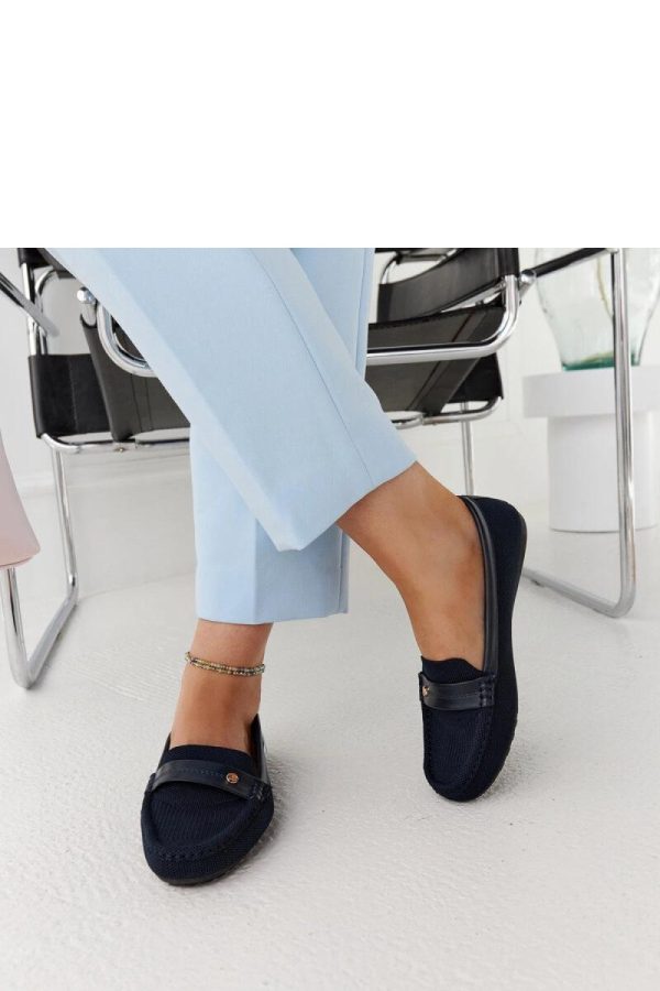 Blue Mocassin in Moccasins, Loafers with Fabric and Heel Height