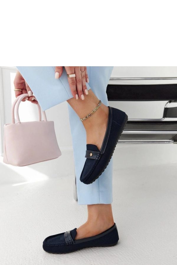 Blue Mocassin in Moccasins, Loafers with Fabric and Heel Height