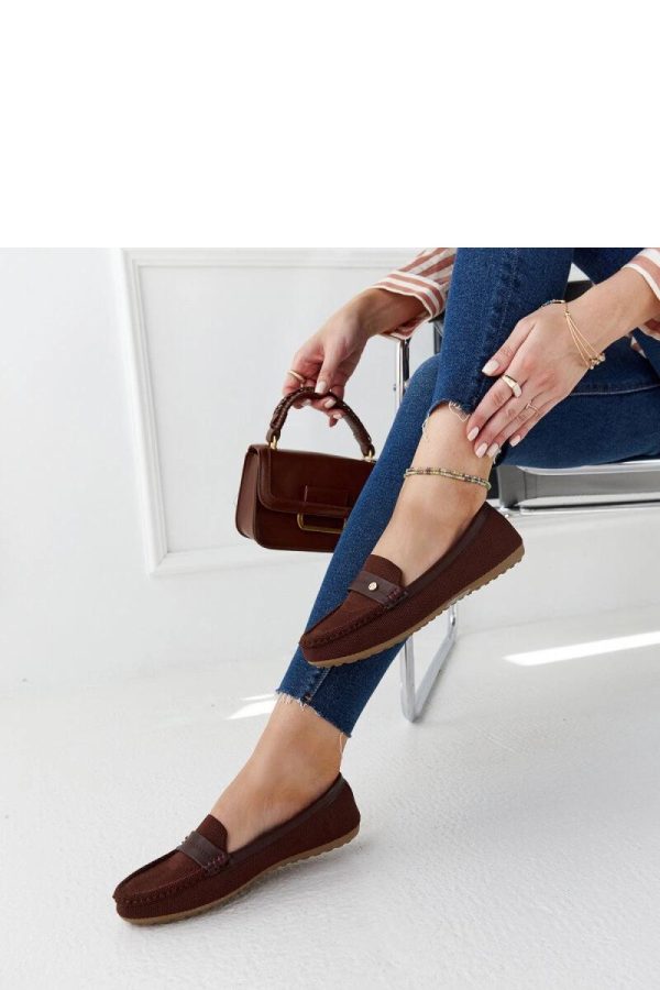 Brown Mocassin in Moccasins, Loafers with Fabric and Heel Height