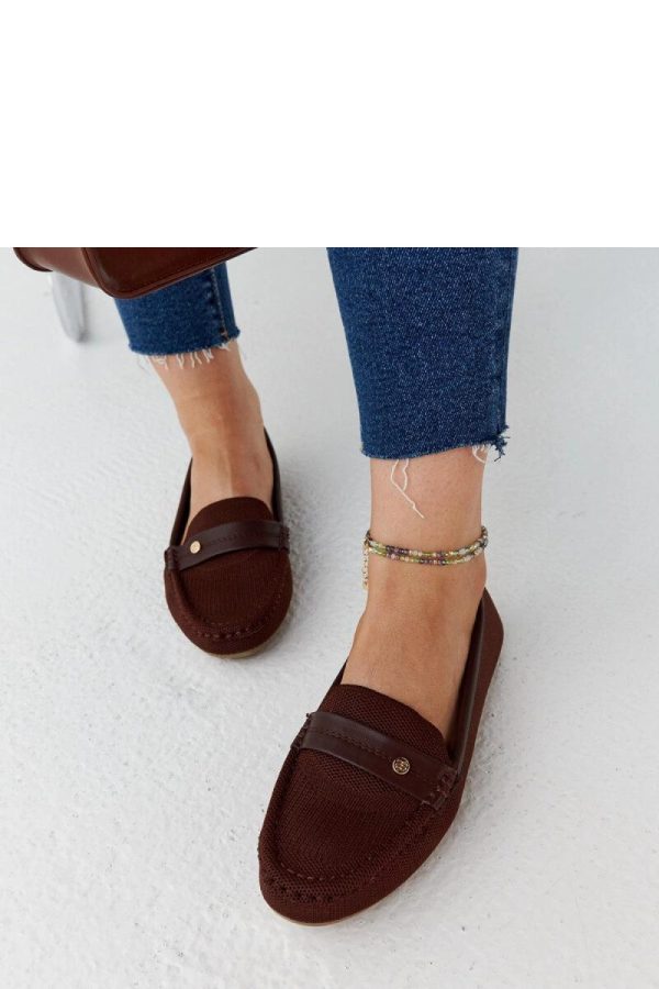 Brown Mocassin in Moccasins, Loafers with Fabric and Heel Height