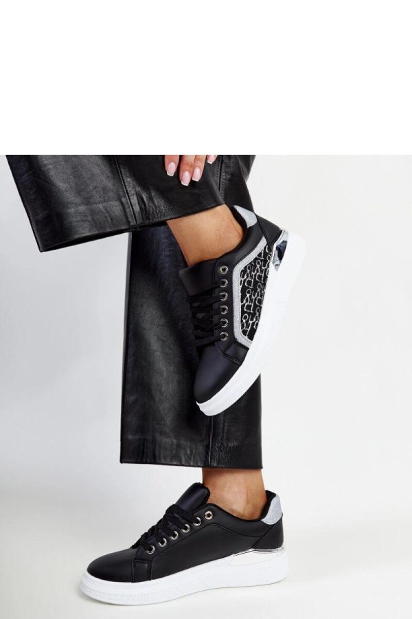Black Platform Sneakers in Women`s Athletic Shoes, Trainers, Sneakers with Heel Height