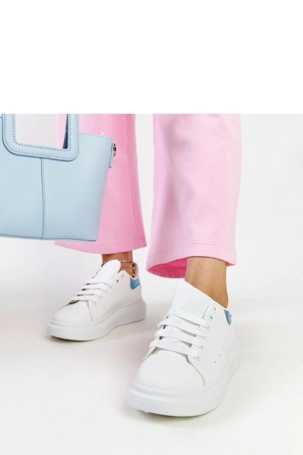 White Sport Shoes..Fabric and Heel Height