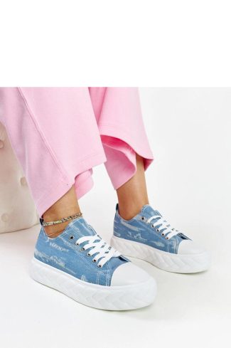 Blue Sneakers.Fabric and Heel Height