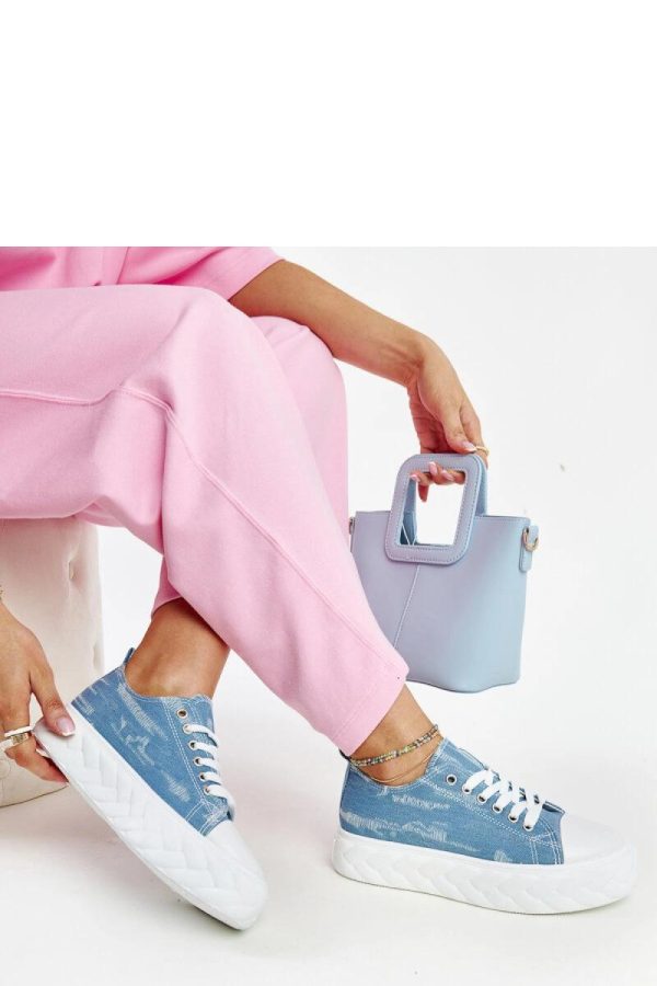 Blue Sneakers.Fabric and Heel Height
