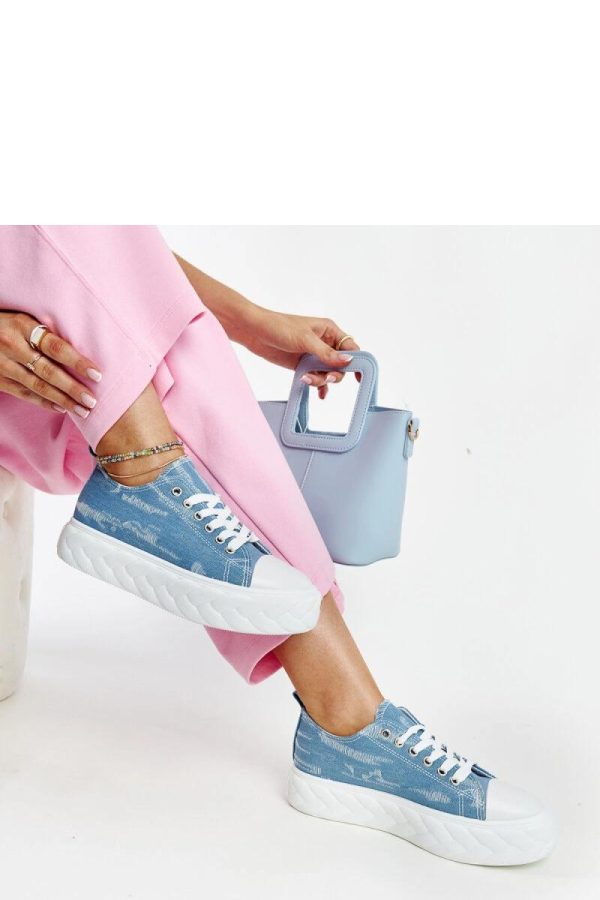 Blue Sneakers.Fabric and Heel Height