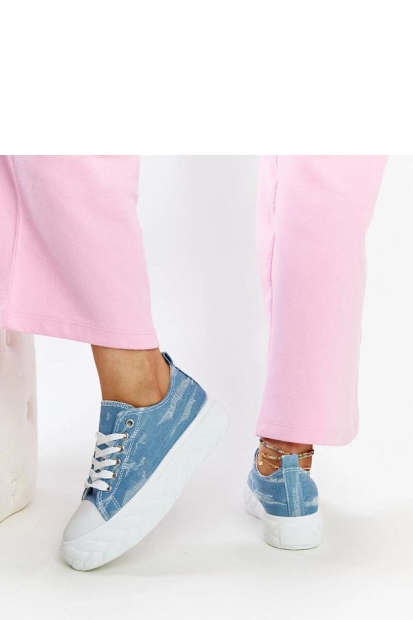 Blue Sneakers.Fabric and Heel Height