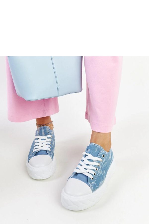 Blue Sneakers.Fabric and Heel Height