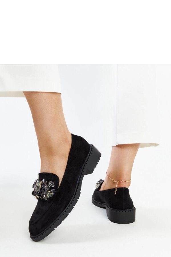Black Mocassin in Moccasins, Loafers with Fabric and Heel Height