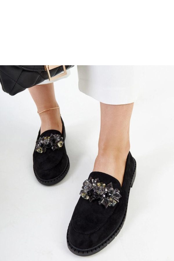 Black Mocassin in Moccasins, Loafers with Fabric and Heel Height