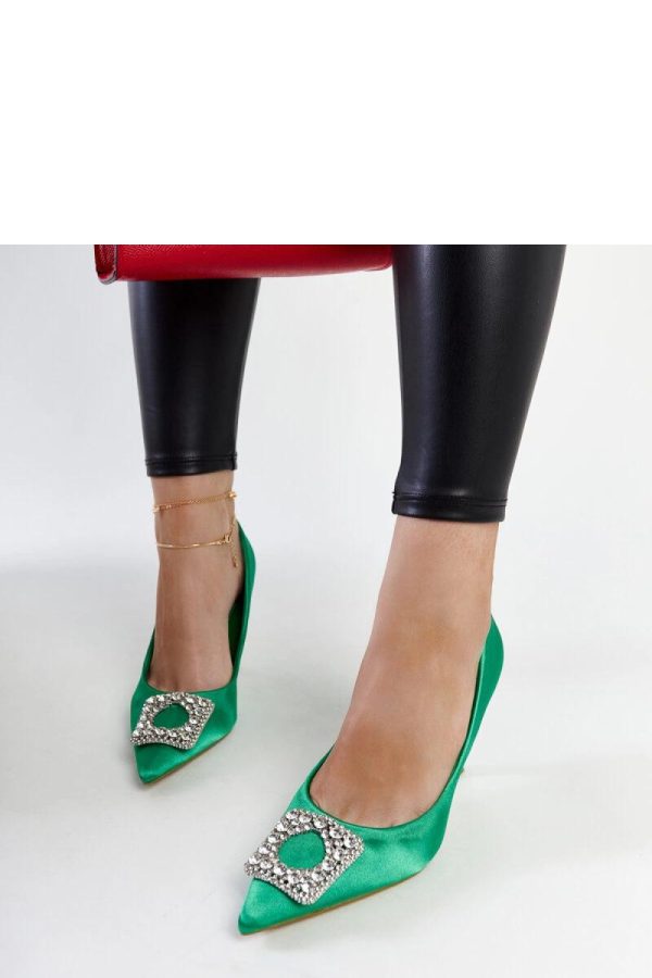 Green High Heel Pumps....Fabric and Heel Height