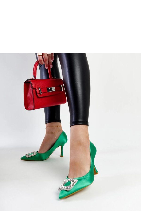 Green High Heel Pumps....Fabric and Heel Height