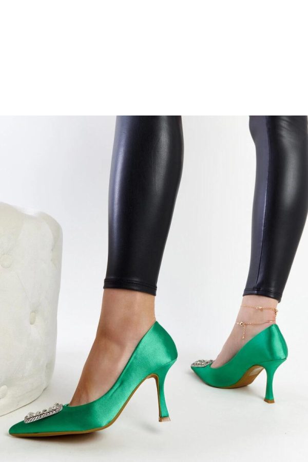 Green High Heel Pumps....Fabric and Heel Height