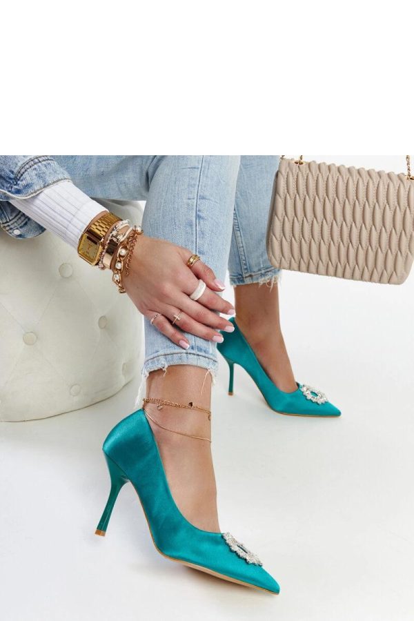 Green High Heel Pumps...Fabric and Heel Height