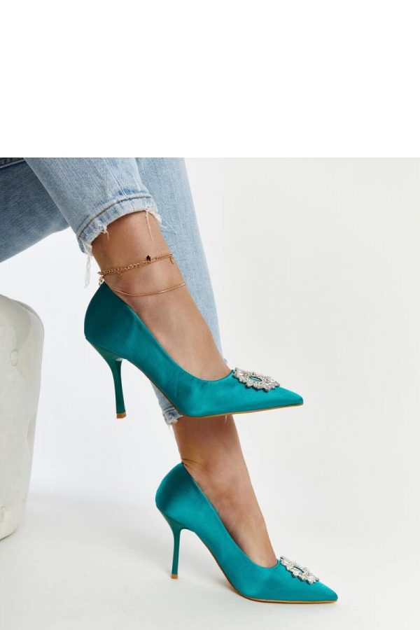 Green High Heel Pumps...Fabric and Heel Height