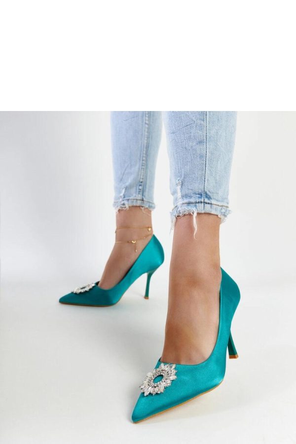 Green High Heel Pumps...Fabric and Heel Height