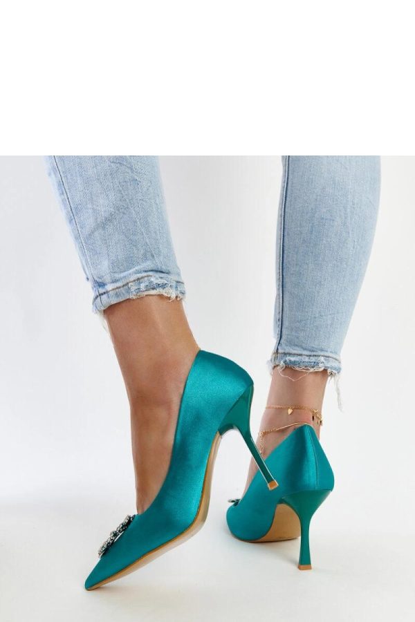 Green High Heel Pumps...Fabric and Heel Height