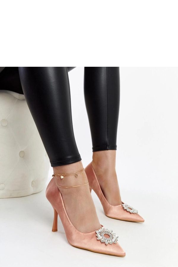 Beige High Heel Pumps...Fabric and Heel Height