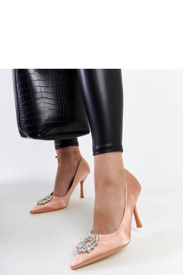 Beige High Heel Pumps...Fabric and Heel Height