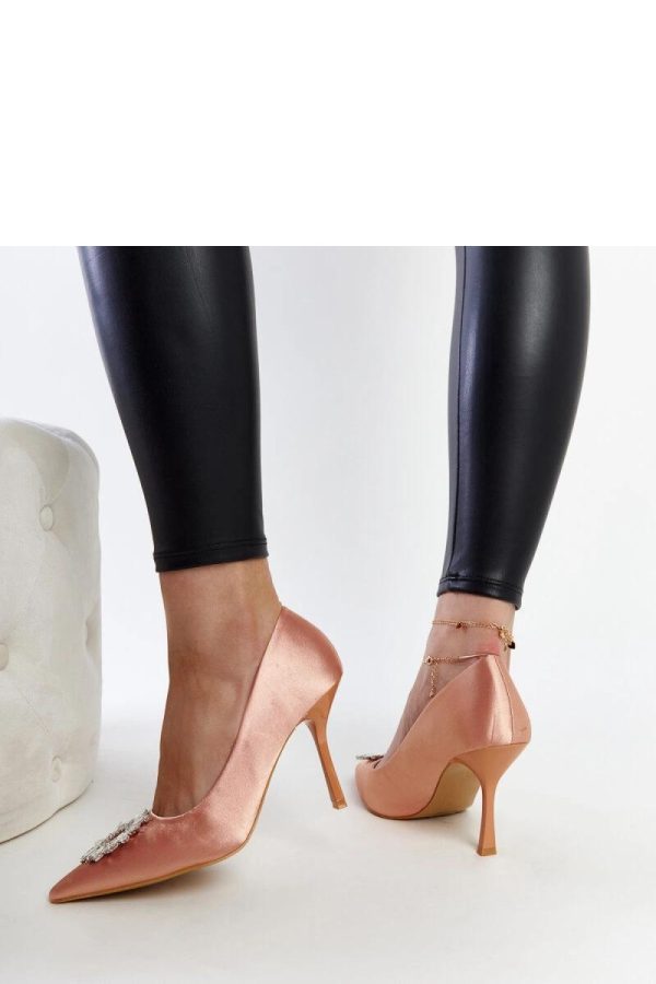 Beige High Heel Pumps...Fabric and Heel Height