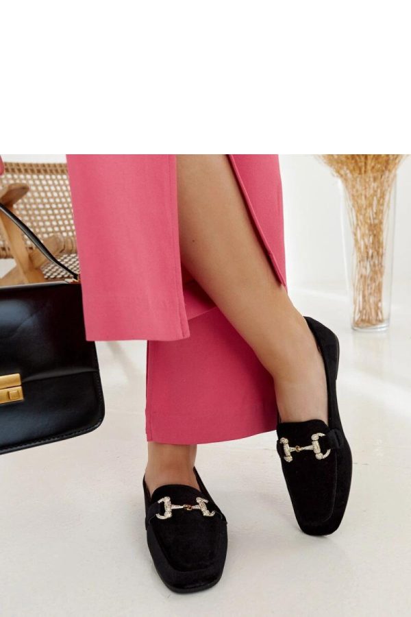 Black Mocassin in Moccasins, Loafers with Fabric and Heel Height
