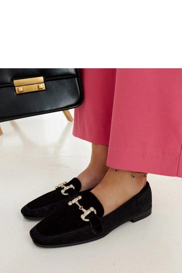 Black Mocassin in Moccasins, Loafers with Fabric and Heel Height