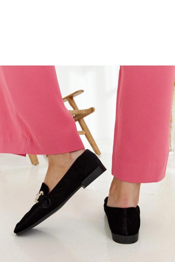 Black Mocassin in Moccasins, Loafers with Fabric and Heel Height