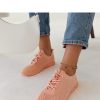 Pink Sport Shoes in Women`s Athletic Shoes, Trainers, Sneakers with Fabric and Heel Height